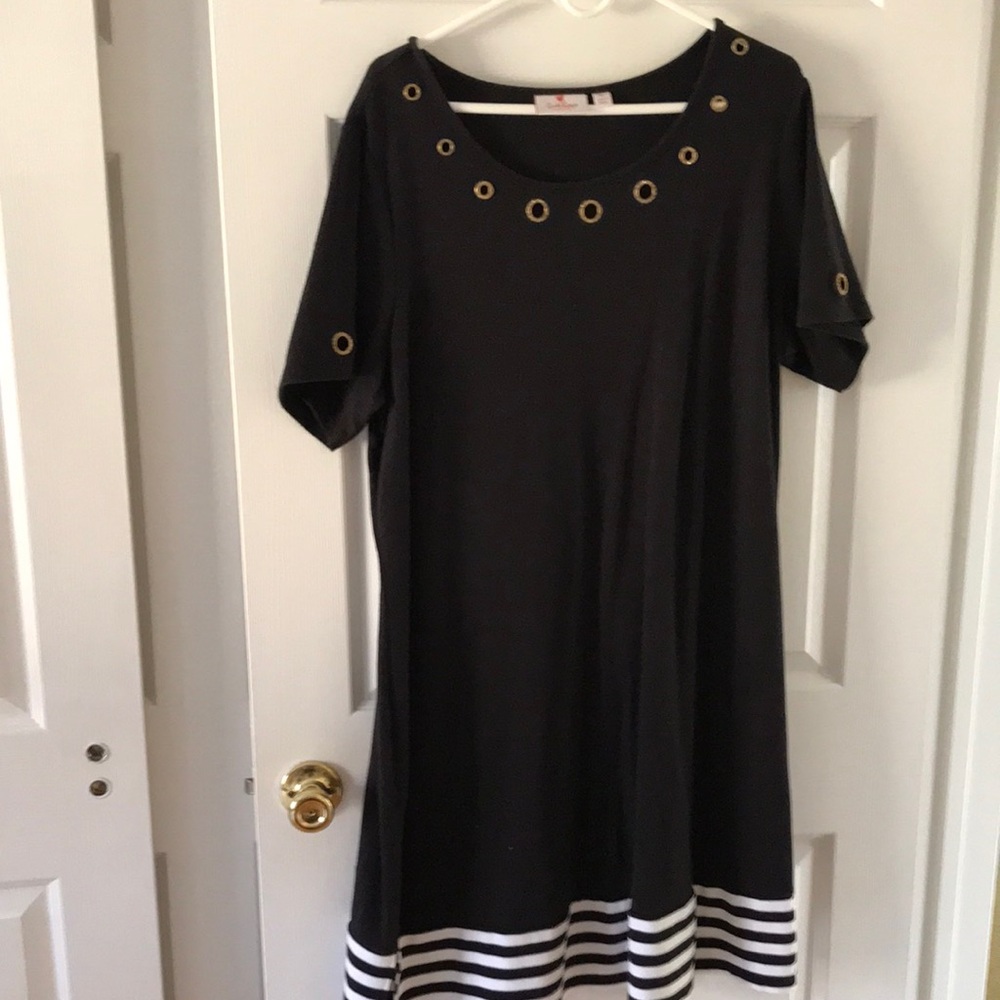 Quacker Factory dress. Size XL Navy and white